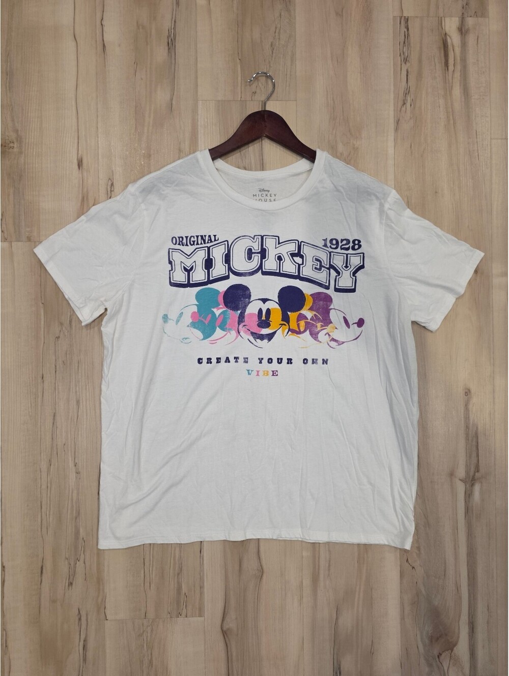 Disney Mickey Mouse White Graphic T-Shirt 2X